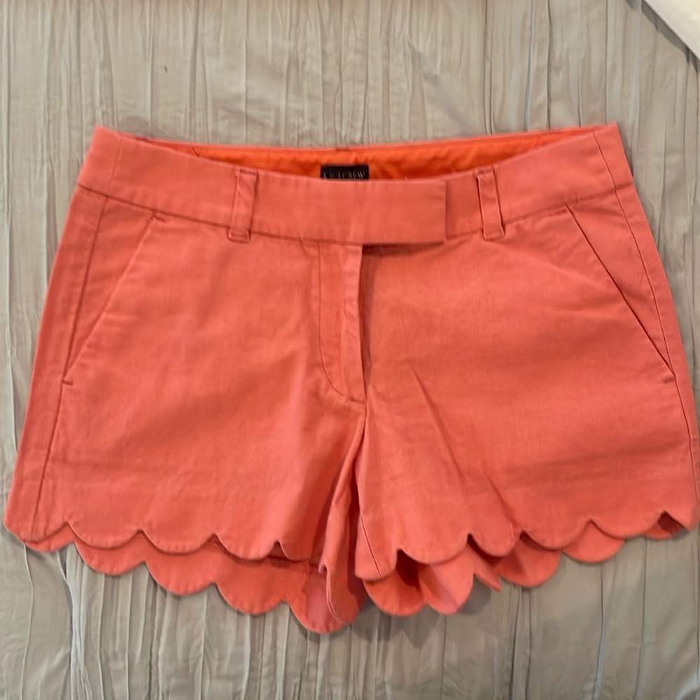 J. Crew Scalloped Edge Linen Shorts